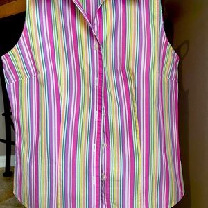 Petite Summer sleeveless button down